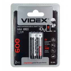 Акумулятор Videx R03, 600мАг, AAA, 2шт в блістері Акумулятор Videx R03, 600мАг, AAA, 2шт в блістері