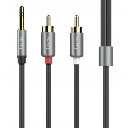 Кабель AUX (Jack 3.5 - RCA) Hoco UPA10, 1,5м, сірий