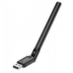 Wi-Fi адаптер Hoco HI32 USB 150Mbps 3DBi, черный Wi-Fi адаптер Hoco HI32 USB 150Mbps 3DBi, черный