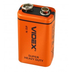 Батарейка 6F22 / крона 9V VIDEX, сольова Cb-Zn, помаранчева Батарейка 6F22 / крона 9V VIDEX, сольова Cb-Zn, помаранчева