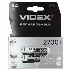 Акумулятор Videx R06, 2700мАг, AA, 2шт у блістері Акумулятор Videx R06, 2700мАг, AA, 2шт у блістері
