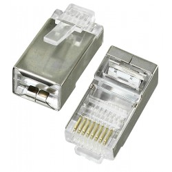 Коннектор 8р8с (RJ-45), категория-5, 10шт, со сквозными отверстиями Коннектор 8р8с (RJ-45), категория-5, 10шт, со сквозными отверстиями