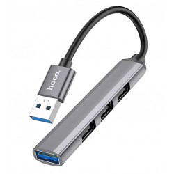 USB-хаб HOCO HB26 1USB 3.0 (F), 3USB 2.0 (F), темно-сріблястий