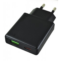 Зарядное устройство Hoco N38 |1USB/1Type-C, 20W/3A, PD/QC| (black) Зарядное устройство Hoco N38 |1USB/1Type-C, 20W/3A, PD/QC| (black)