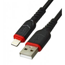 Кабель Lightning - USB, Hoco X59, в тканевой оплетке, 2 метр, 2,4А, черный
