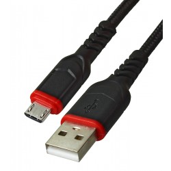 Кабель Micro-USB - USB, Hoco X59, у тканинному обплетенні, 2 метр, 2,4А, чорний