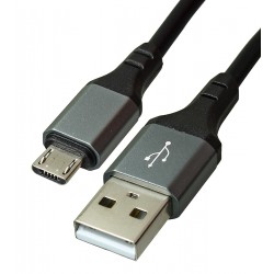 Кабель USB - Micro - USB, Hoco X86, 1 м, 2,4А, силіконовий, чорний