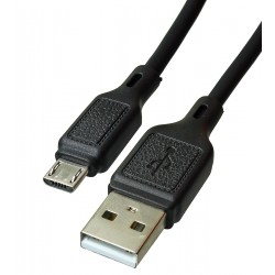Кабель USB - Micro - USB, Hoco X90, 1 м, 2,4А, силіконовий, чорний
