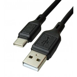 Кабель USB - Type-C, Hoco X90, 1 м, 3А, силіконовий, чорний
