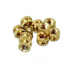 Гофрована запресовувальна втулка латунна з різьбленням M2 висота 2мм, ширина 3.2мм, 10шт