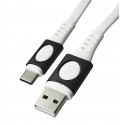 Кабель Type-C - USB, Borofone BX35, 1 м, 3А, силиконовый, белый