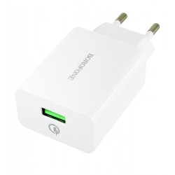 Зарядное устройство Borofone BA21A 1USB QC, 3A, 18W, белый Зарядное устройство Borofone BA21A 1USB QC, 3A, 18W, белый