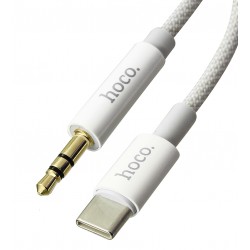 Кабель AUX (Type-C – Jack 3.5) Hoco UPA19, 1м, сірий