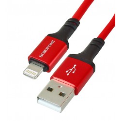 Кабель Lightning - USB, Hoco BX83, 1 м, 2,4А, силиконновый, красный