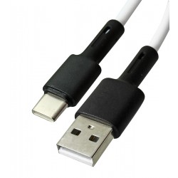 Кабель Type-C - USB, Borofone BX31, 1 м, 3А, силиконовый, белый