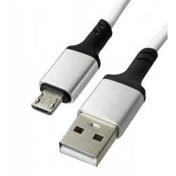 Кабель Micro-USB - USB, Borofone BX83, 1 м, 2,4А, силиконовый, белый