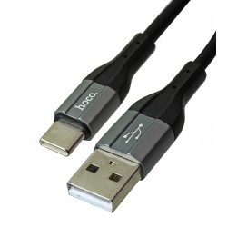 Кабель Type-C - USB, Hoco X72, 1м, 3А, силиконовый, черный