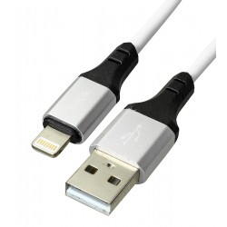 Кабель USB - Lightning, Hoco X86, 1 м, 2.4А, силиконновый, белый