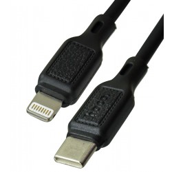 Кабель Type-C - Lightning PD 20W, Hoco X90, 1 м, 3А, силіконовий, чорний