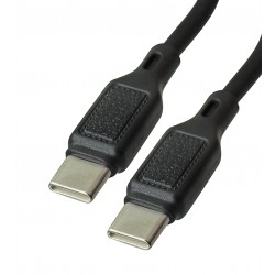 Кабель Type-C - Type-C, Hoco X90, 1 м, 3А, PD 20W, силіконовий, чорний