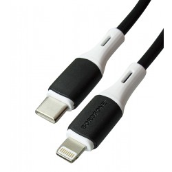 Кабель Lightning - Type-C, Borofone BX79, 1 м, 3А, силіконовий, чорний