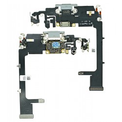 Шлейф iPhone 11 Pro, коннектора зарядки, коннектора навушників, сірий, з мікрофоном, Original (PRC)