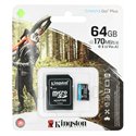 Карта памяти 64 GB microSD Kingston UHS-I/U3 Canvas Go! Plus R170/W70MB/s (SDCG3/64GB)