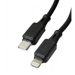 Кабель Lightning - Type-C, Hoco X101, силіконовий, 1 метр, 3А, чорний