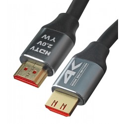 Кабель HDMI в HDMI, 5 метри, 4K UHD, Ver 2.0, чорний |позолоч конектори|