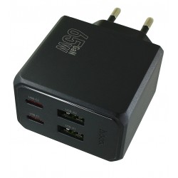 Зарядное устройство Hoco CS19A, 2USB+2Type-C PD65Вт, черное Зарядное устройство Hoco CS19A, 2USB+2Type-C PD65Вт, черное
