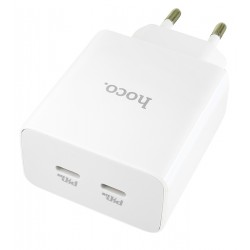 Зарядное устройство Hoco C108A, 2Type-C PD35Вт QC3.0, белое