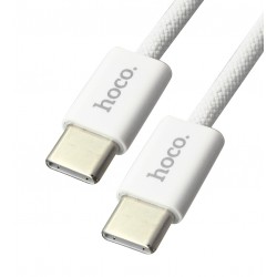 Кабель Type-C - Type-C, Hoco X104, 1 м, PD 60W, 3А, в тканинному обплетенні, білий Кабель Type-C - Type-C, Hoco X104, 1 м, PD 60W, 3А, в тканинному обплетенні, білий