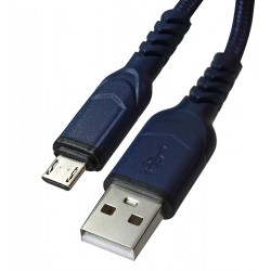 Кабель Micro-USB - USB, Hoco X59, в тканевой оплетке, 2 метр, 2,4А, синий