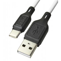 Кабель Type-C - USB, Hoco X90, 1 м, 3А, силиконновый, белый