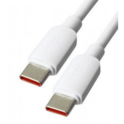 Кабель Type-C - Type-C, Hoco X96, круглый, 1 метра, 100W, белый
