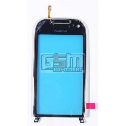 Тачскрін, сенсор для Nokia C7-00, з рамкою, оригінал, сріблястий, (0089C76)