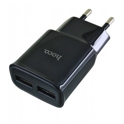 Сетевое зарядное устройство Hoco C88A, 2.4А, 2USB, черное Сетевое зарядное устройство Hoco C88A, 2.4А, 2USB, черное