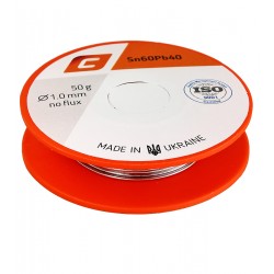 Припой ПОС-60 C- Sn60Pb40 [1,0мм, 50 г] No Flux без флюса 0,0%