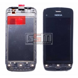 Тачскрин для Nokia C5-03, C5-06, черный, с передней панелью