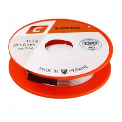 Припой ПОС-60 C- Sn60Pb40 [1,0мм, 100 г] No Flux без флюса 0,0%