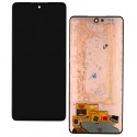 Дисплей для Samsung A536 Galaxy A53 5G, черный, без рамки, оригинал (переклеено стекло), original glass