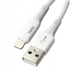 Кабель Lightning - USB, Hoco X70, в тканевой оплетке, 1 метр, 2.4А, белый