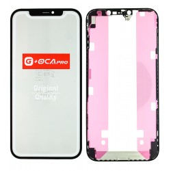 Скло тачскріна G+OCA Pro для Apple iPhone 12 Pro Max, з OCA-плівкою, з рамкою і сіточкою, чорний