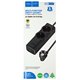 Мережевий зарядний пристрій подовжувач Hoco NS10, 1 USB/3 Type-C PD 67W, 2 розетки 2м, чорний