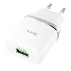 Сетевое зарядное устройство Hoco C12Q Smart QC3.0, белое