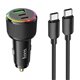 Автомобільний зарядний пристрій Hoco NZ17, USB, 2Type-C PD75W, з кабелем Type-C - Type-C, black