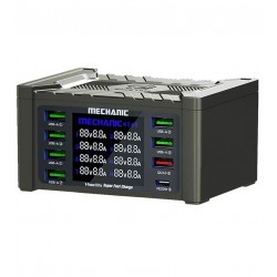 Зарядная станция с индикацией параметров зарядки Mechanic V- Power 8 Pro 110W (6 USB 2.4А/ 1 USB QC 3A/ 1 Type C - PD 20W/ Wireless fast charging 15W)