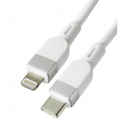 Кабель Type-C - Lightning Hoco X109, силиконовый, PD27W, 1 м, белый