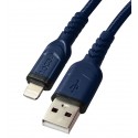 Кабель Lightning - USB, Hoco X59, у тканинному обплетенні, 1 метр, 2,4А, синій