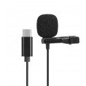 Петличный микрофон JH-042 Lavalier Type-C с зажимом (Черный)